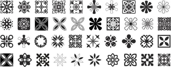 Цветочки орнамент простой векторные цветы цветок вектор упрокнные цветы символы