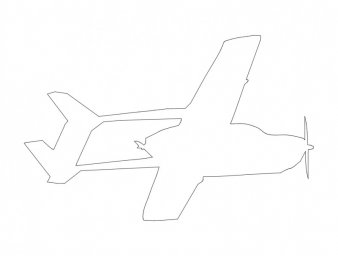 Скачать dxf - Самолет шаблон для вырезания трафарет самолета эскиз самолета