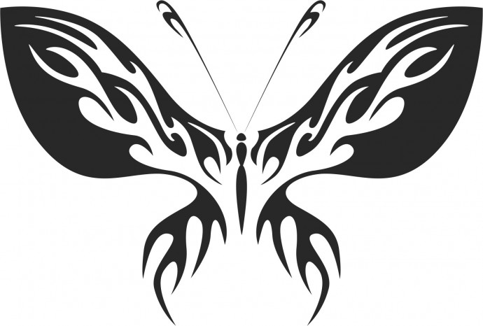 Бабочка трайбл бабочка силуэт красивые трафареты трафареты для тату графика