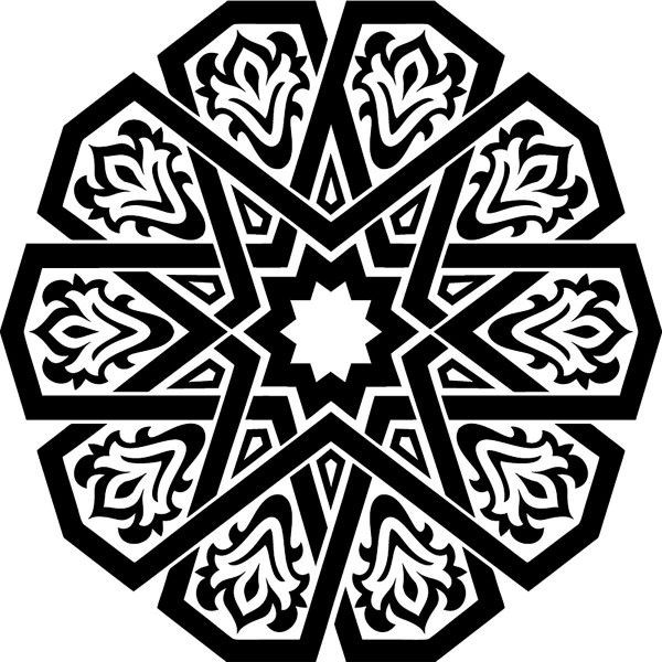 Скачать dxf - Арабские узоры орнамент марокканский орнамент геометрические узоры мусульманский