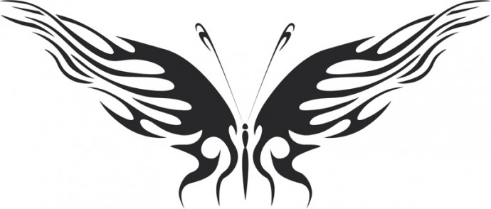 Скачать dxf - Трафарет бабочки бабочки векторные трайбл бабочка татуировка бабочка