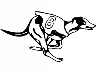 Скачать dxf - Собака гончая рисунок вектор наклейки собаки грейхаунд бежит