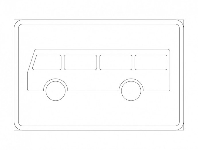 Скачать dxf - Знак остановка автобуса раскраска дорожный знак остановка автобуса