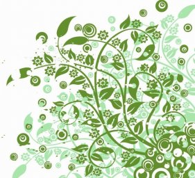 Зеленые цветы вектор зеленый узор растения зеленые орнамент графика растение растения 688