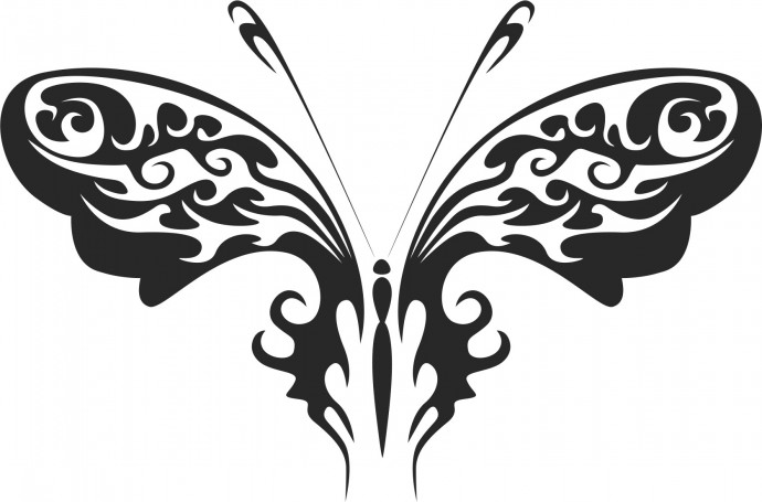 Скачать dxf - Трафарет бабочки бабочки векторные красивые трафареты ажурная бабочка