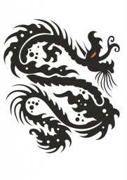 Орнамент дракон векторный дракон монохромный дракон дракон для плоттерной резки