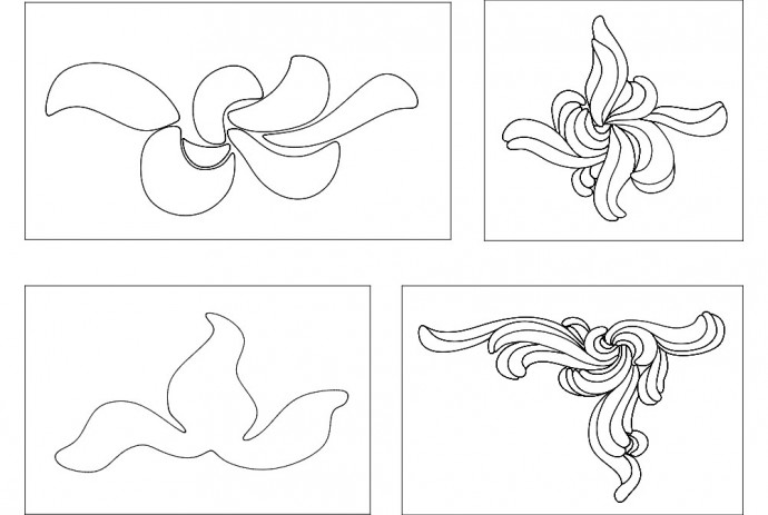 Скачать dxf - Шаблоны трафареты рисунок шаблоны витражей рисунки цветочный рисунок