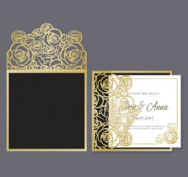 Свадебные приглашения пригласительные на свадьбу приглашения в черно золотом