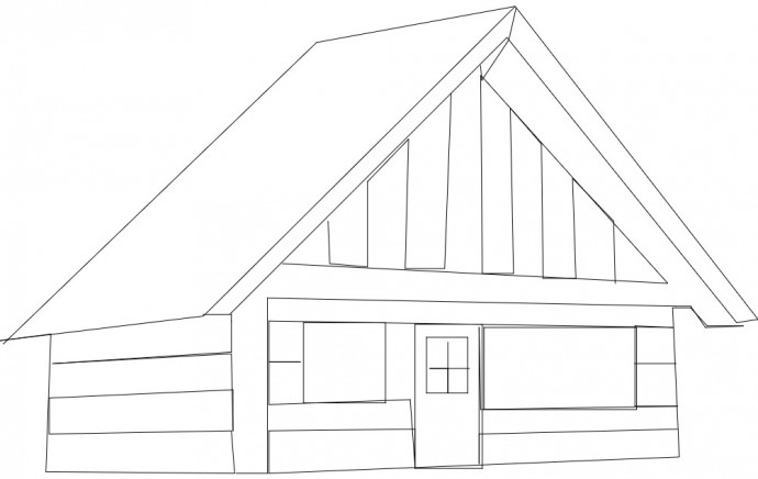 Скачать dxf - Вектор домик домик дачный дом домик рисунок карандашом