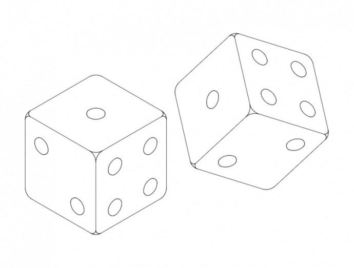 Скачать dxf - Игральный кубик раскраска игральные кости раскраска игральные кости