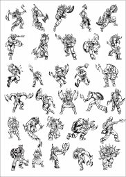 Скачать dxf - Эскизы персонажей персонажи рисунки боевые искусства монкарт персонажи