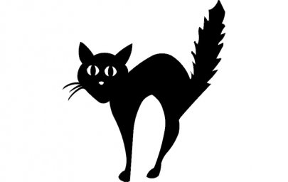 Скачать dxf - Кошка хэллоуин хэллоуин кот кошки черно белые силуэты
