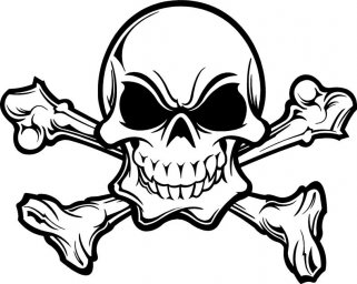 Скачать dxf - Логотип черепа череп с костями рисунок наклейки череп