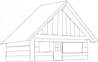 Скачать dxf - Вектор домик домик дачный дом домик рисунок карандашом