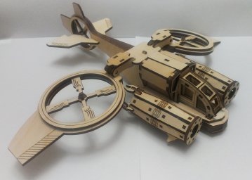 Вертолет из фанеры космический корабль макет для лазерной резки конструктор