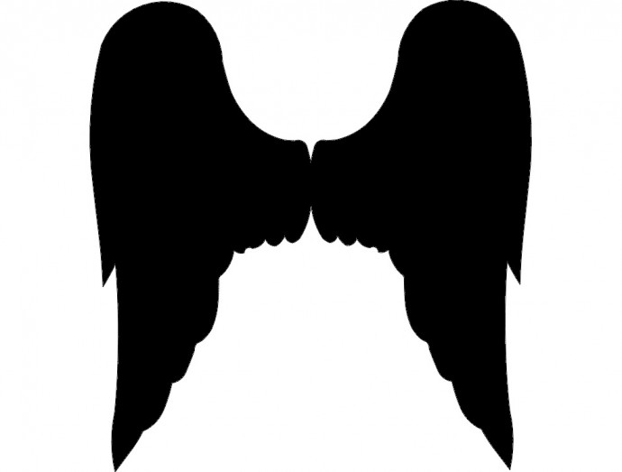 Скачать dxf - Крылья силуэт трафарет крылья ангела силуэт крылья силуэт