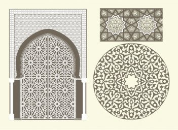 Скачать dxf - Арабский орнамент на дверях vector арабские узоры арабский