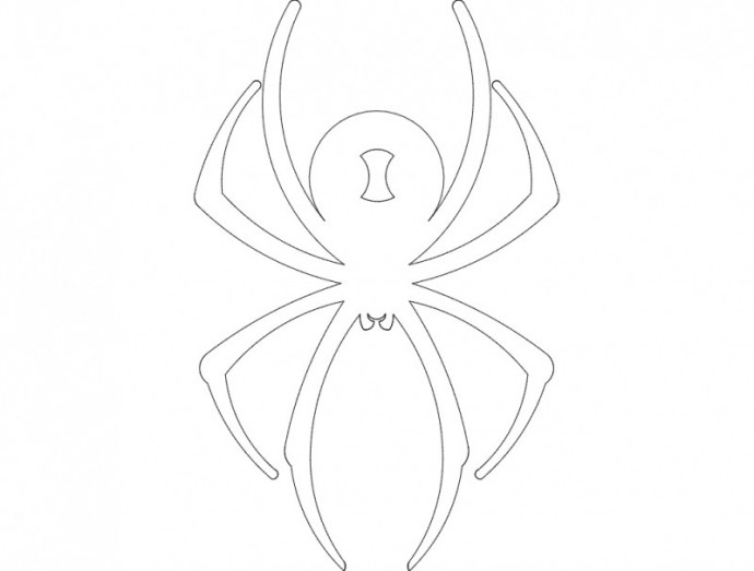 Скачать dxf - Символ человека паука контуры шаблоны трафареты рисунок шаблон