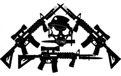 Скачать dxf - Оружие наклейка автомат скрещенное оружие пулемет наклейка csp