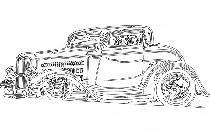 Скачать dxf - Раскраски старинные автомобили старинные авто раскраски рисунок автомобиля