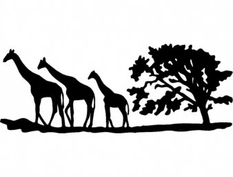 Скачать dxf - Силуэтные картины сафари силуэт сафари силуэты животных жираф