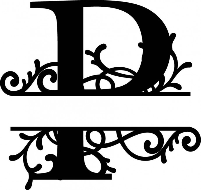 Скачать dxf - Буквы с вензелями монограмма вензель буквы д монограмма