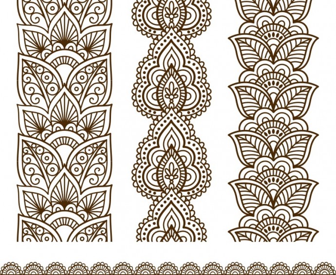 Орнамент мехенди индийские линейные узоры мехенди эскизы индийские узоры орнамент