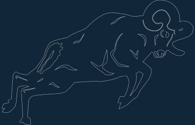 Скачать dxf - Рисунок иллюстрации животные dwg контур быка животные free