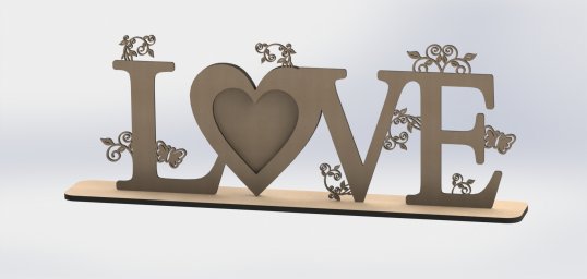 Слово любовь 3д надписи для лазера макеты буквы фоторамка love