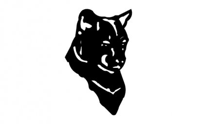 Скачать dxf - Наклейка силуэт тигра рисунок наклейки на авто значок