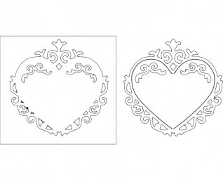 Скачать dxf - Раскраски валентинки трафарет рамка сердце трафарет сердечко для