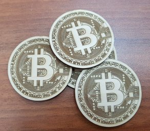 Скачать dxf - Монеты биткоины маленькие для распечатки монета круглая монета