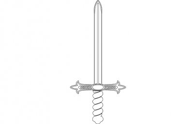 Скачать dxf - Меч эскиз lineart мечи рисовать меч срисовать меч