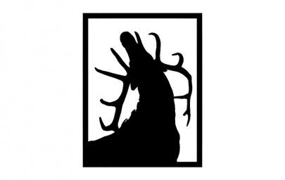 Скачать dxf - Рисунок силуэт оленя в лесу силуэты животных голова