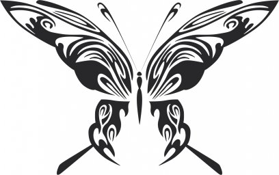Скачать dxf - Стилизованная бабочка клипарт бабочки векторные трафарет бабочки стилизованная