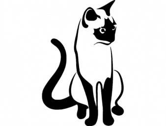Скачать dxf - Трафарет кошки черно белый для вырезания кошка трафарет