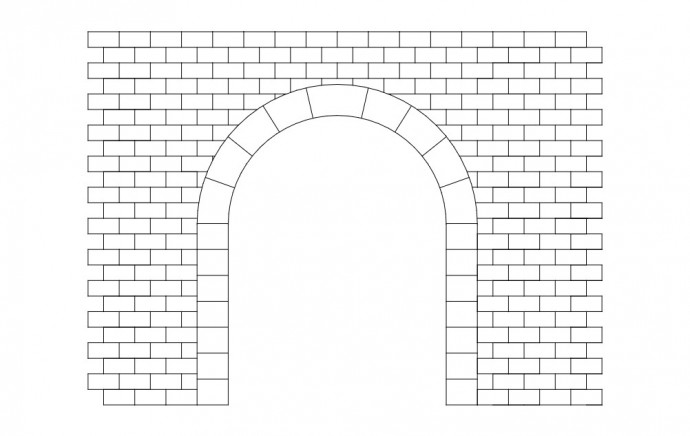 Скачать dxf - Арочные перемычки рисунок кирпичная арка раскраска кирпичная арка