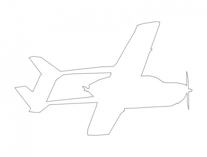 Скачать dxf - Самолет шаблон для вырезания трафарет самолета эскиз самолета