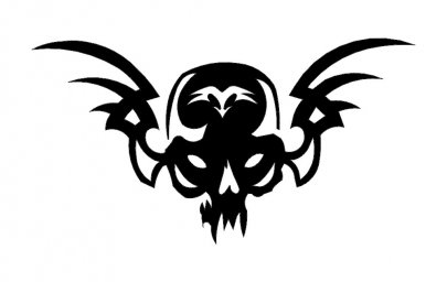Скачать dxf - Наклейки череп трайбл татуировок эскизы тату демон в