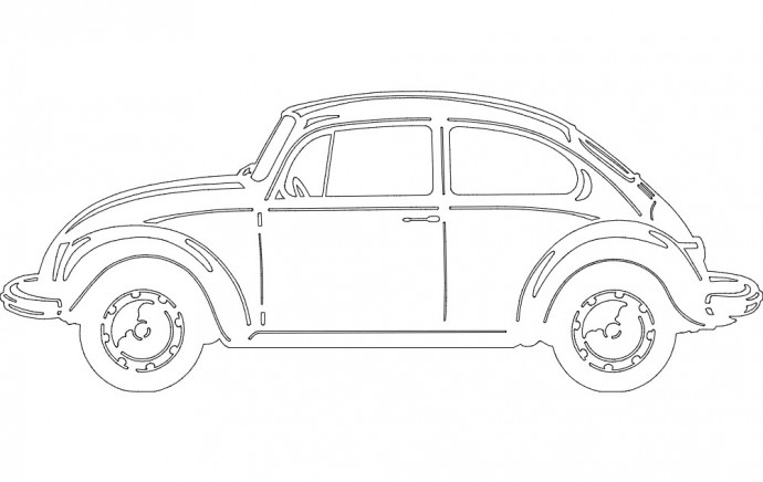 Скачать dxf - Раскраска автомобиль фольксваген жук фольксваген жук контур автомобиль