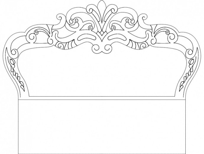 Скачать dxf - Чертеж орнамент мебель кровать кровать dxf cnc изголовье