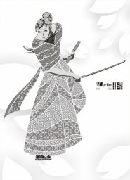 Контурные рисунки графика взрослые раскраски самурай вектор самурайский сакура