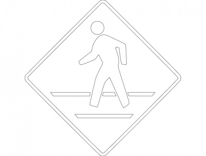 Скачать dxf - Раскраска дорожные знаки для пешеходов пешеходный знак раскраска