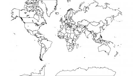 Скачать dxf - Политическая контурная карта мира контурная карта мира с