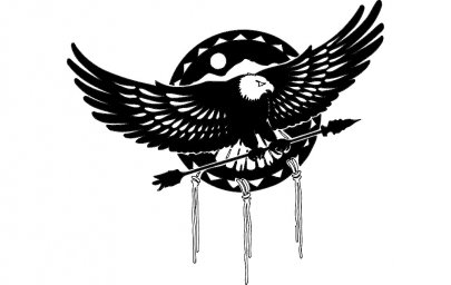 Скачать dxf - Орел эмблема орел со стрелой рисунки логотип ястреб