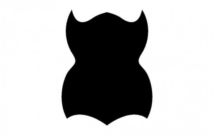 Скачать dxf - Значок кожи силуэт щит чёрный для эмблемы черный