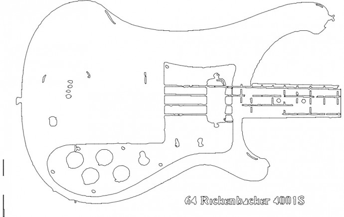 Скачать dxf - Чертежи электрогитары с размерами корпус электрогитары чертеж чертеж