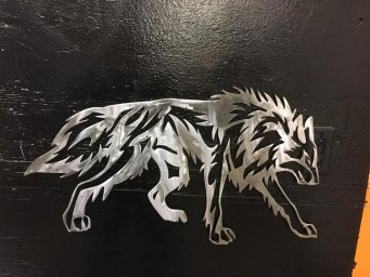Скачать dxf - Наклейка на авто волк волк чёрно белый наклейка