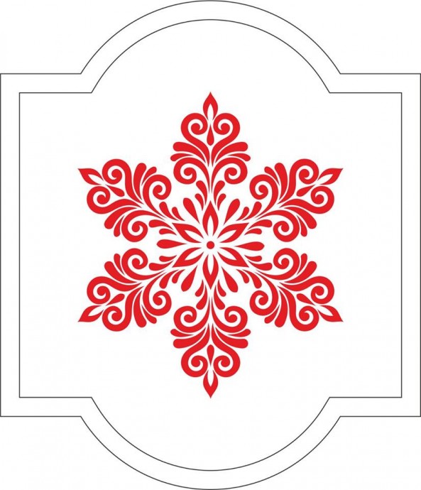 Скачать dxf - Красивая снежинка рисунок орнамент орнамент шаблон новогодние стикеры