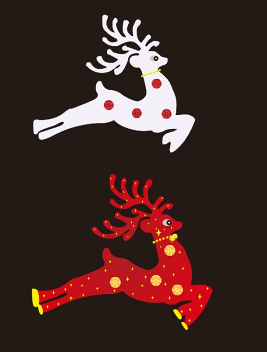 Рождественский олень олень вектор новогоднее украшение олень олени красный олень